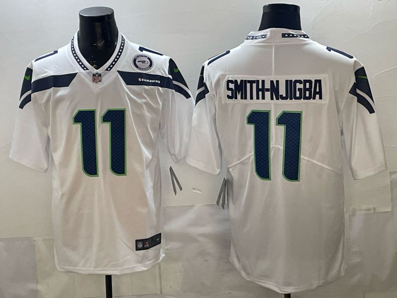 Men 2026 Seattle Seahawks #11 Smith-Njigba White Nike Limited NFL Jersey 019->oakland raiders->NFL Jersey